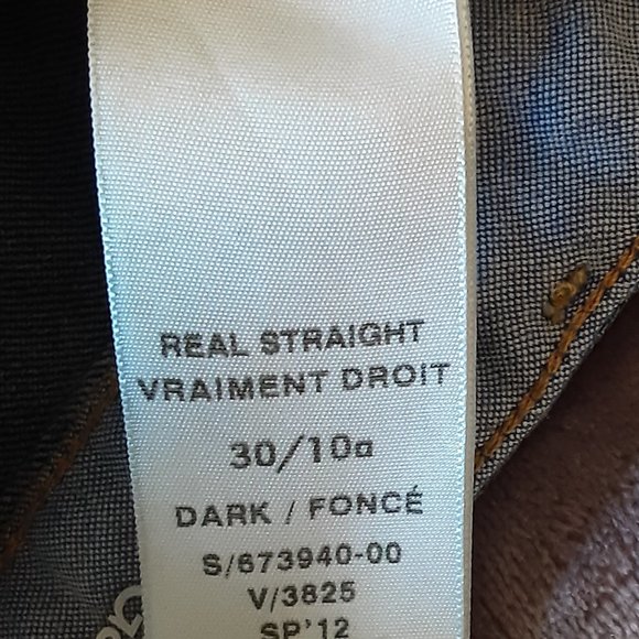 Gap 1969 Real Straight Dark Wash Jeans Cropped Size 30/10 - Picture 14 of 15